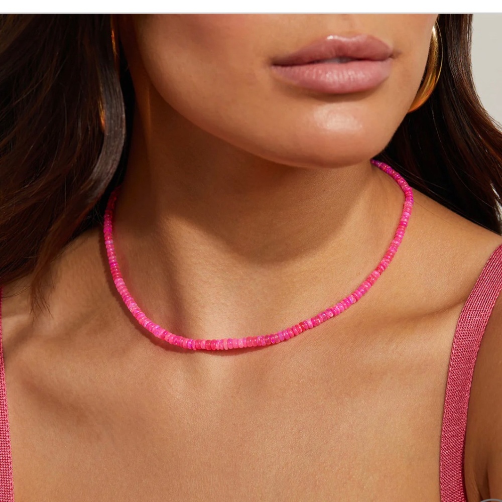 Pink opal necklace by Babygold